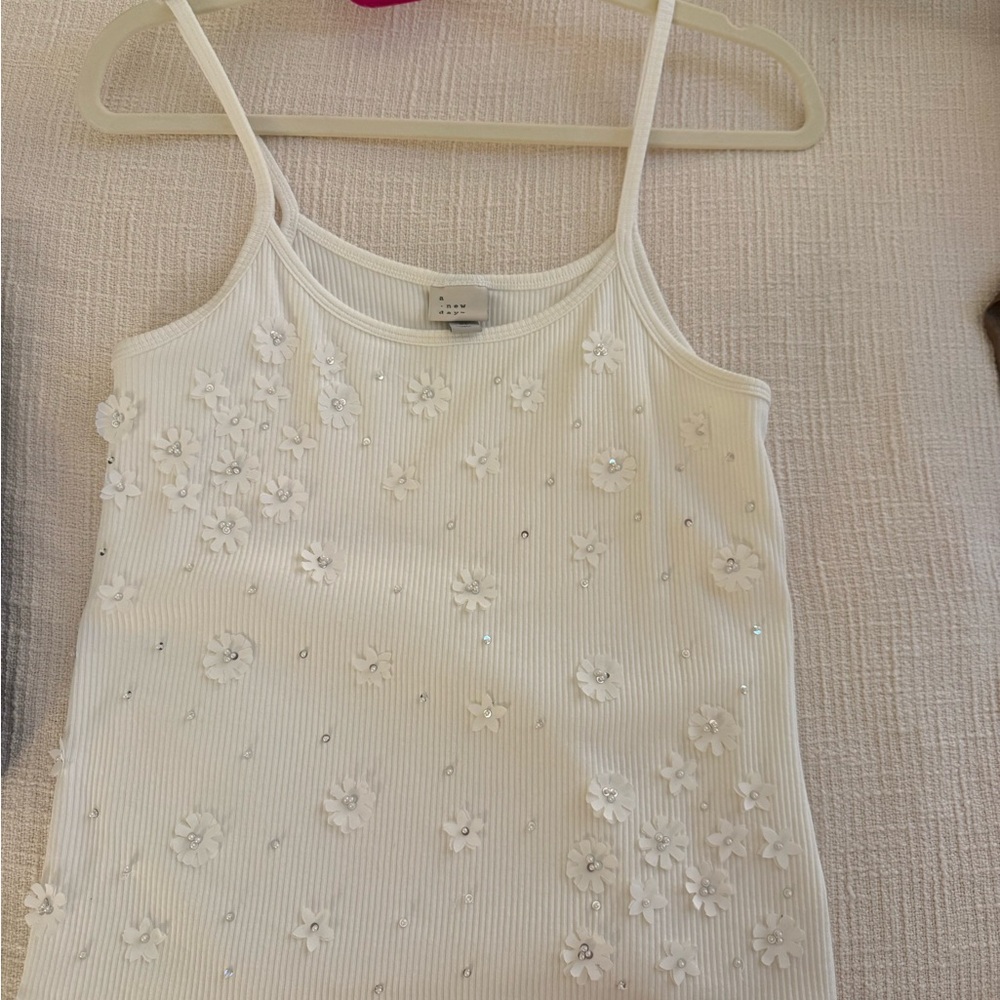 A New Day Ivory Floral Embellished Camisole